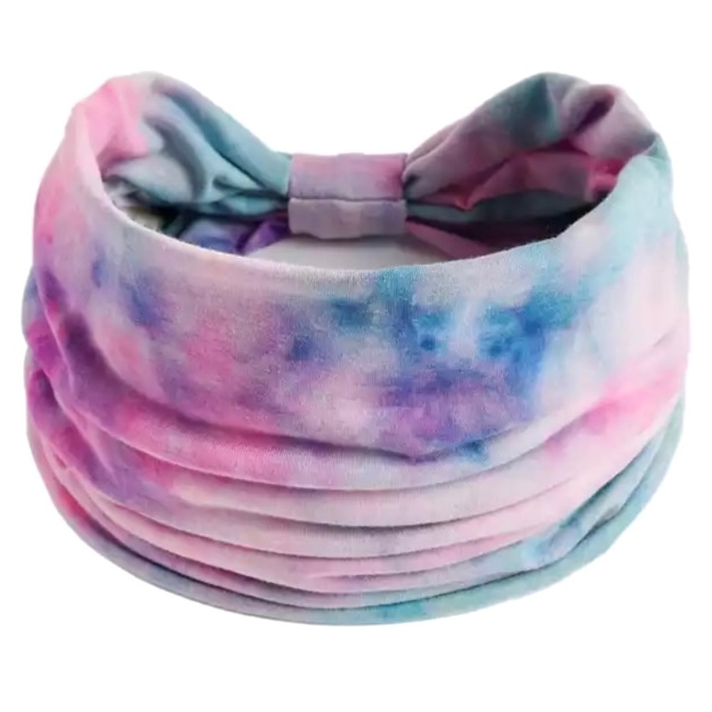 Tie-dye- HAZY SUNSET - Boho Gypsy/hippy wide headband silky soft fabric